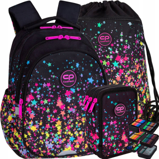 CoolPack viackomorový školský batoh, čierny, viacfarebný, 21 rokov